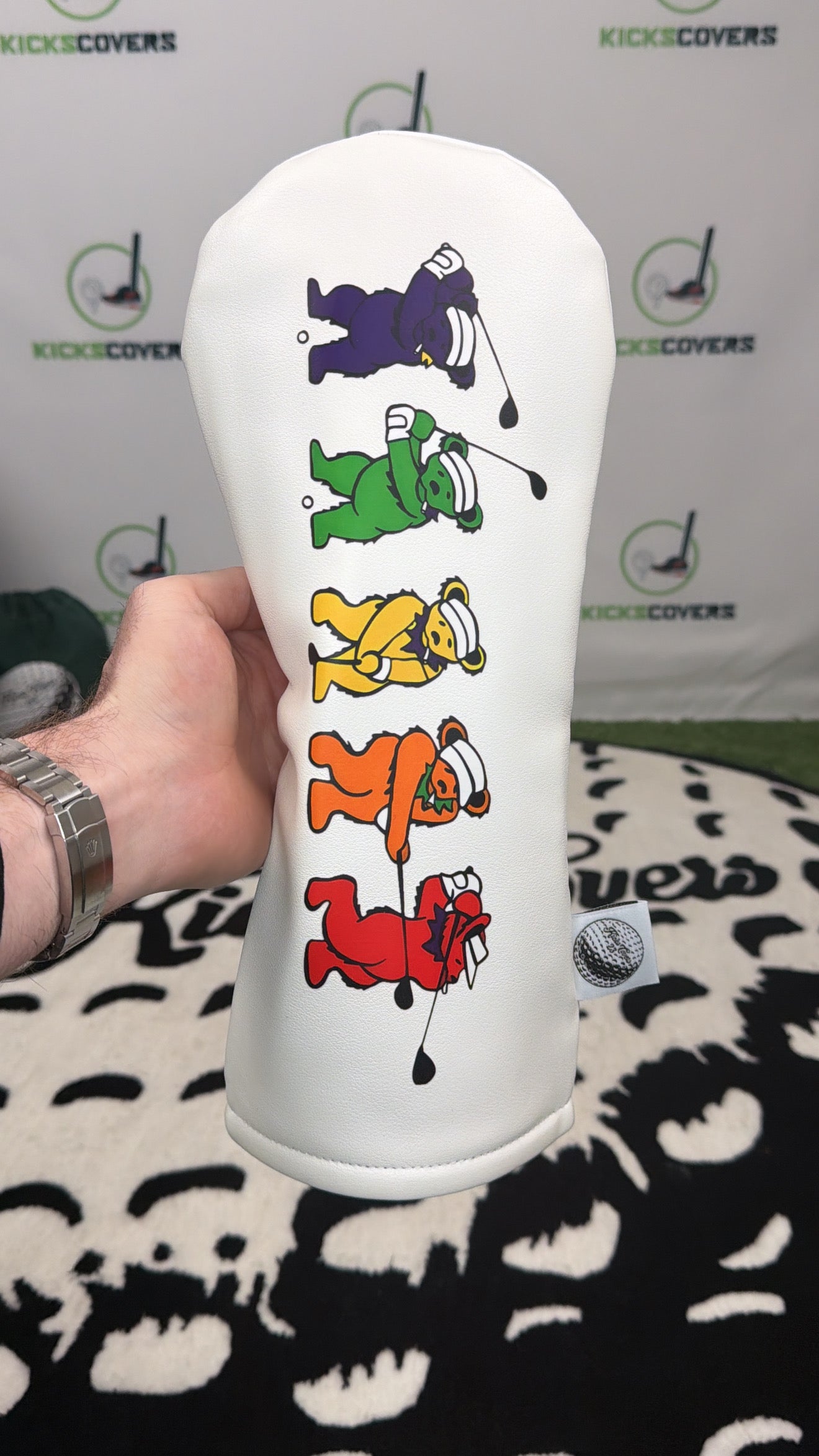 Golfing Bears Grateful Dead Inspired Driver Headcover | Premium Golf Club Cover