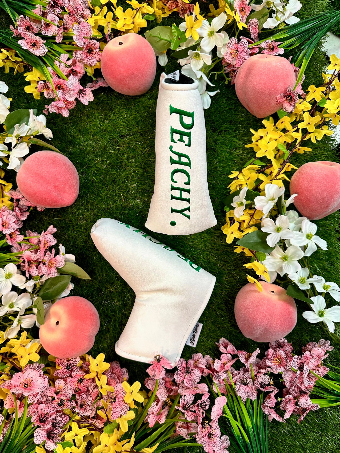 Spring Major Themed “Peachy” Embroidered Golf Blade Putter Cover Headcover Head Covers By KicksCovers