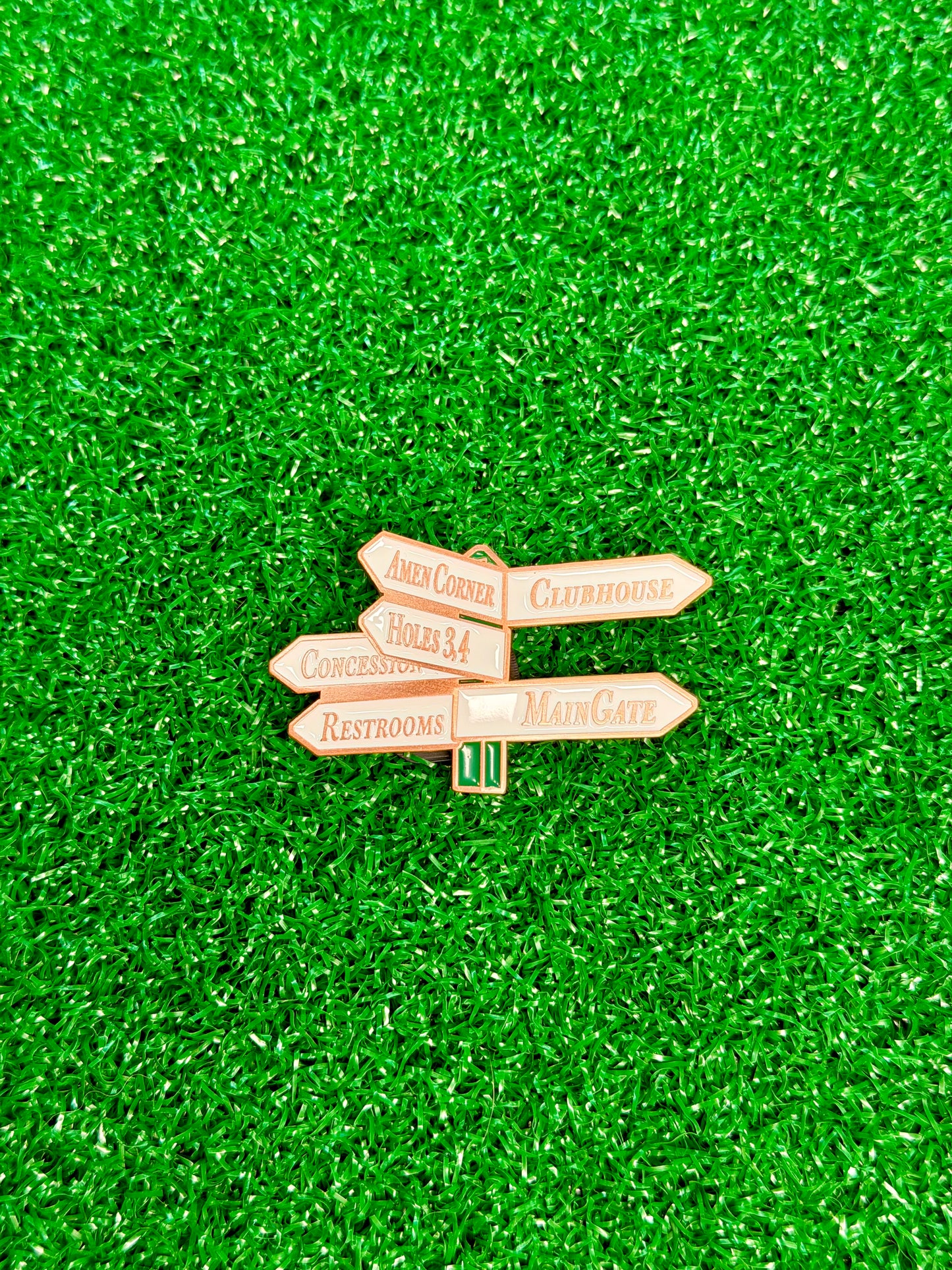 Spring Major Inspired Augusta Sign Post Magnetic Golf Ball Marker – Golf Gift