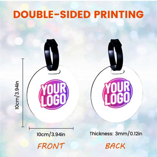 Custom Circle Golf Bag Tag: Personalized Image, Text, Logo