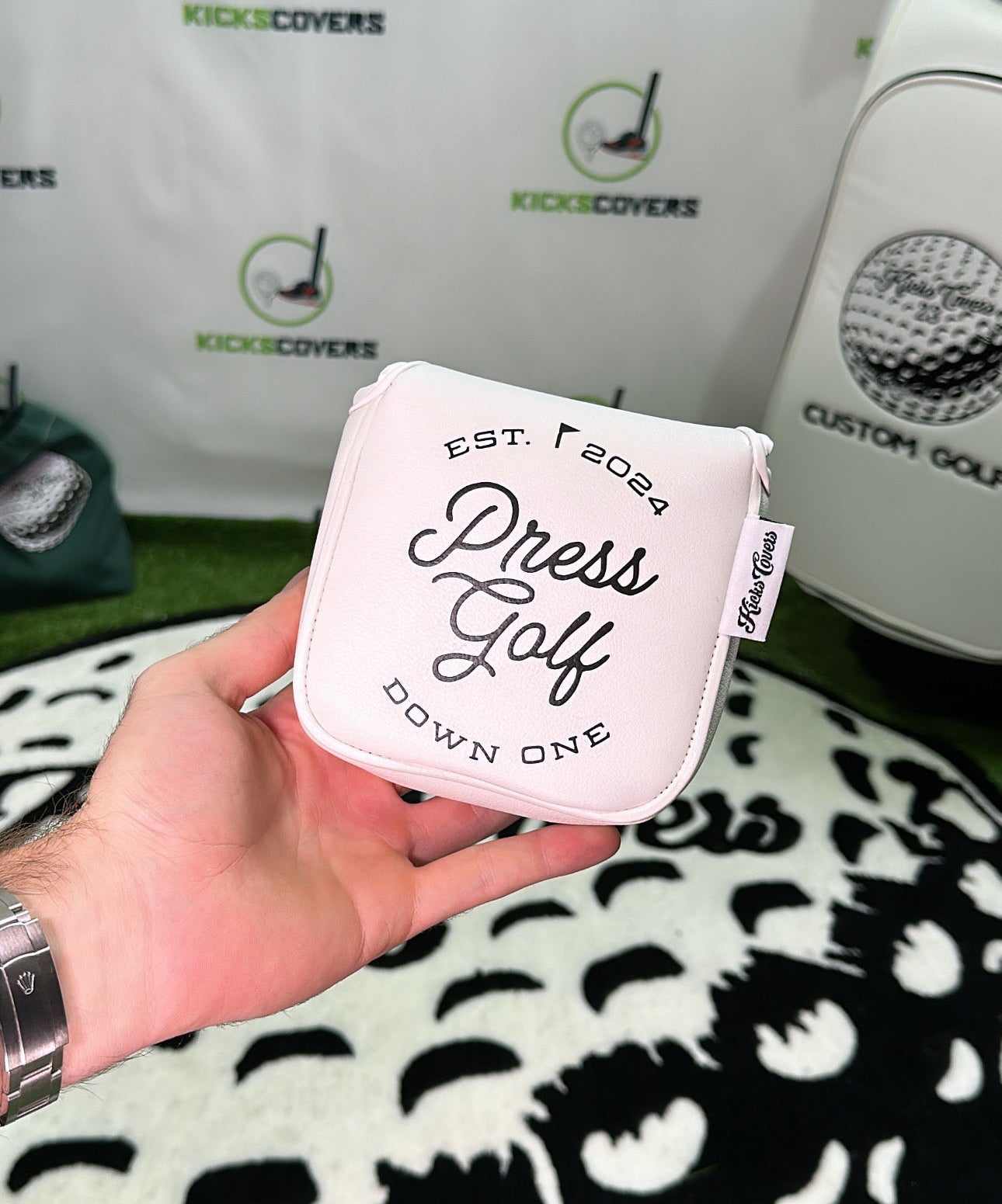 Custom Logo Image Golf Putter Mallet Covers:  Custom Image, Text, Quote, Logo Golf Gift with your logo By KicksCovers