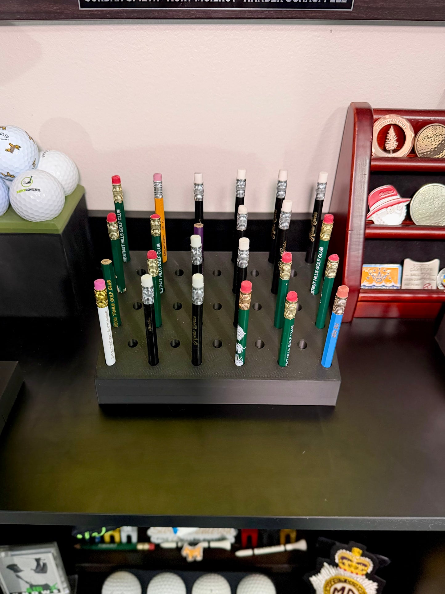 Golf Pencil Display Stand | Desktop Golf Decor | Golf Office Desk Display | Golf Lover Gift | 3D Printed by KicksCovers