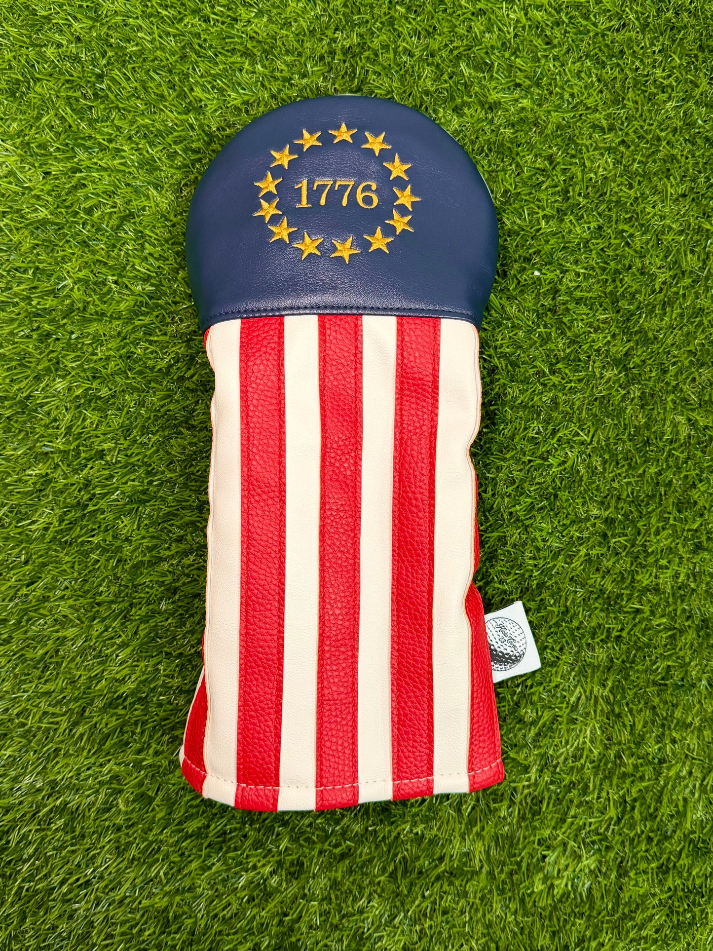 1776 Betsy Ross Flag Golf Driver Head Cover | Patriotic USA Leather Cover | America 250