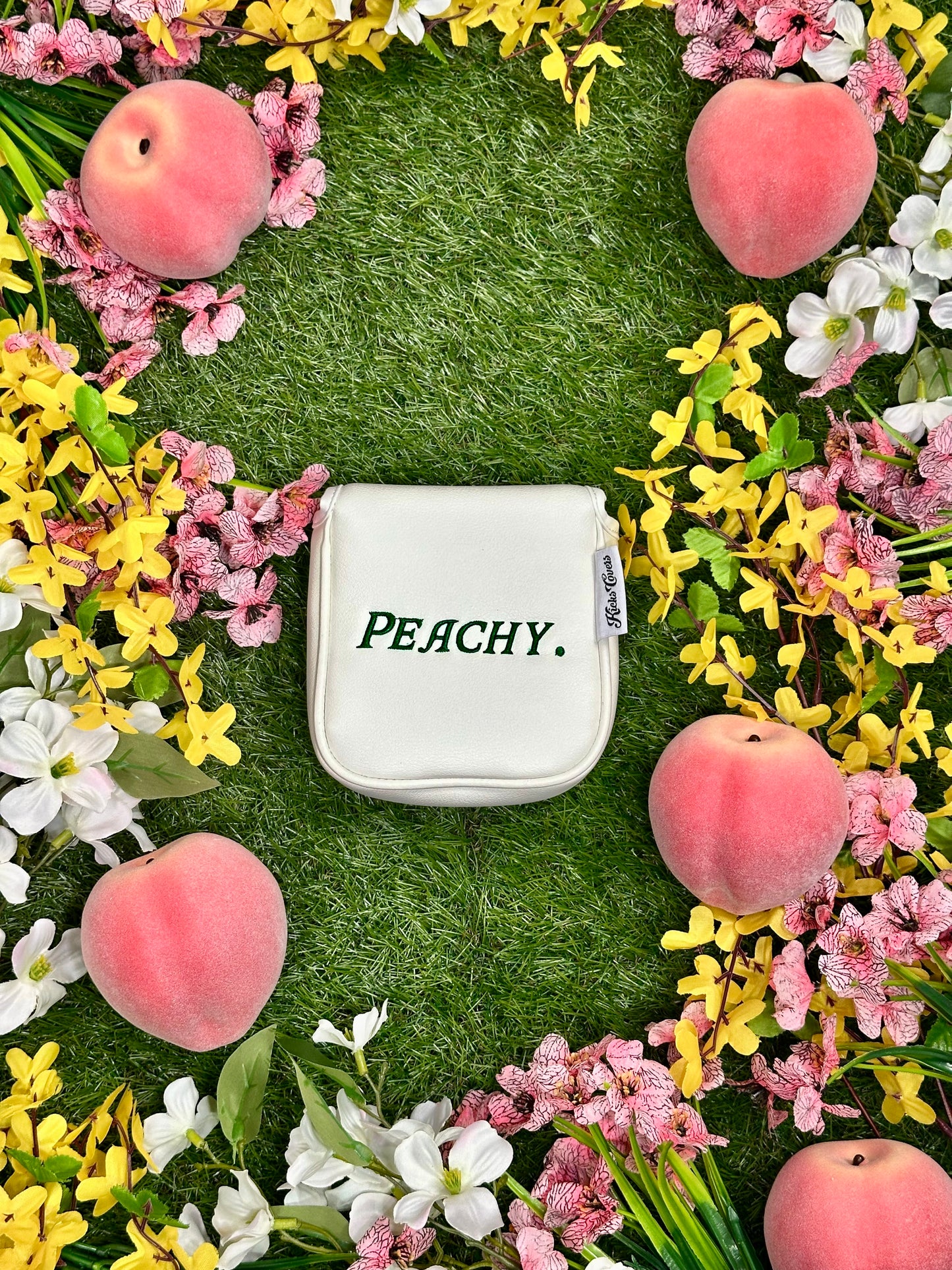 Masters Tournament themed “Peachy” Embroidered Golf Mallet Putter Cover Headcover Head Covers By KicksCovers