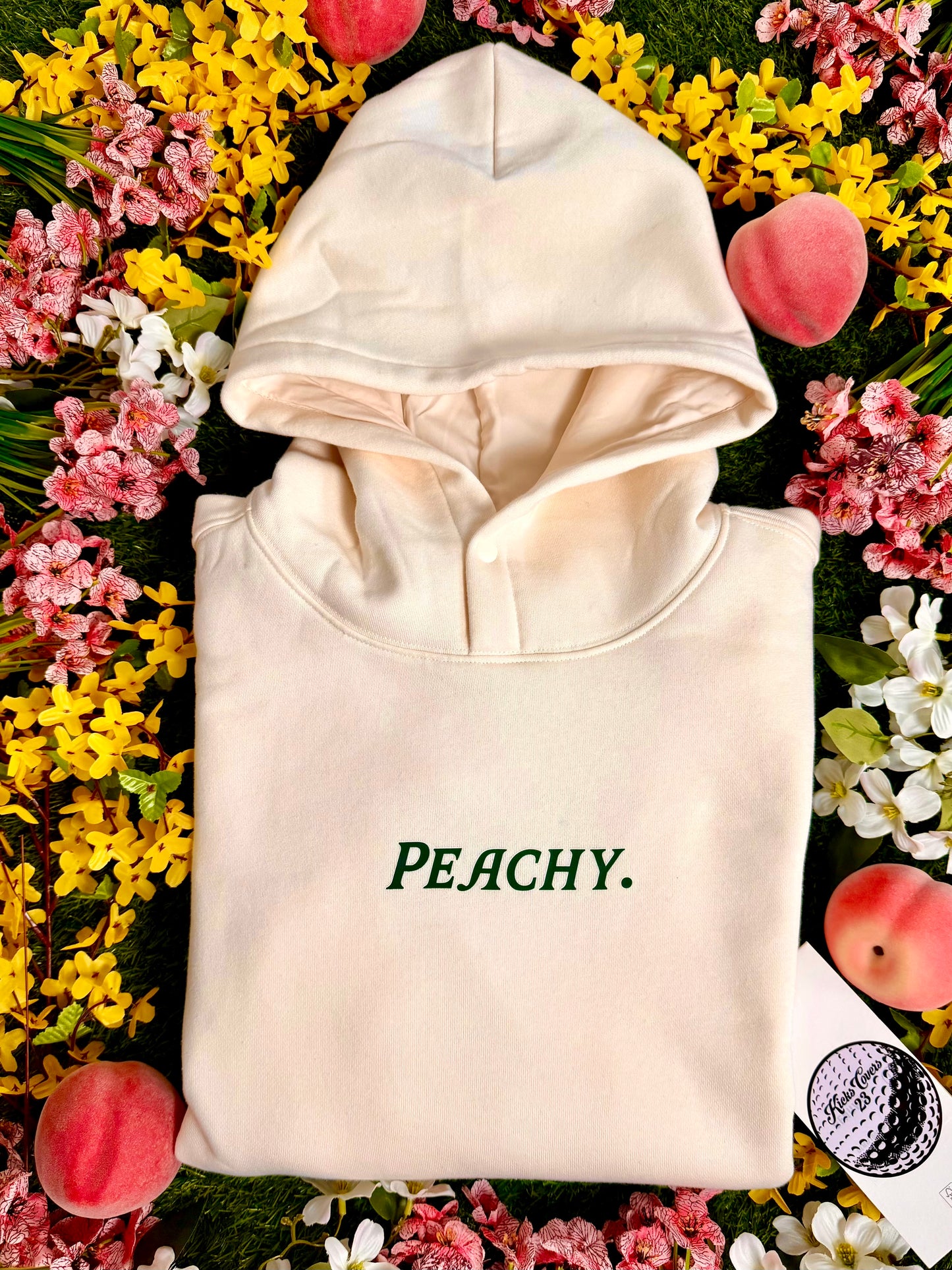 Spring Major Inspired “Peachy” Premium Golf Hoodie - Cream