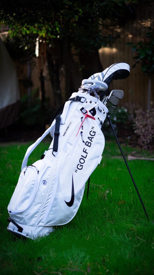 Nike Sport Lite Golf Bag – Off-White Inspired “GOLF BAG” Design w/ Zip Tie – Premium Stand Bag Lightweight Carry Golf Bag