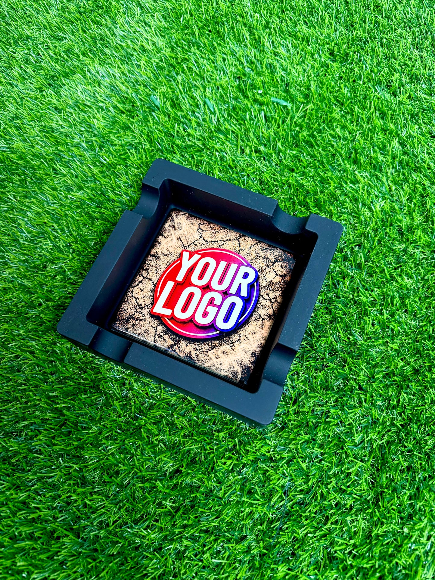 Customizable Premium Cigar Ashtray – Upload Your Design, Logo or Photo | 6” Silicone & Ceramic