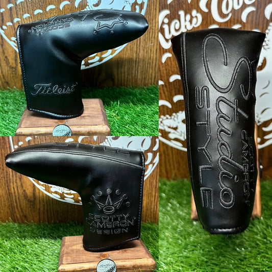 Scotty Cameron New 2025 Studio Style Custom Made “Blackout” Golf Putter Cover Blade Headcover Handmade to order