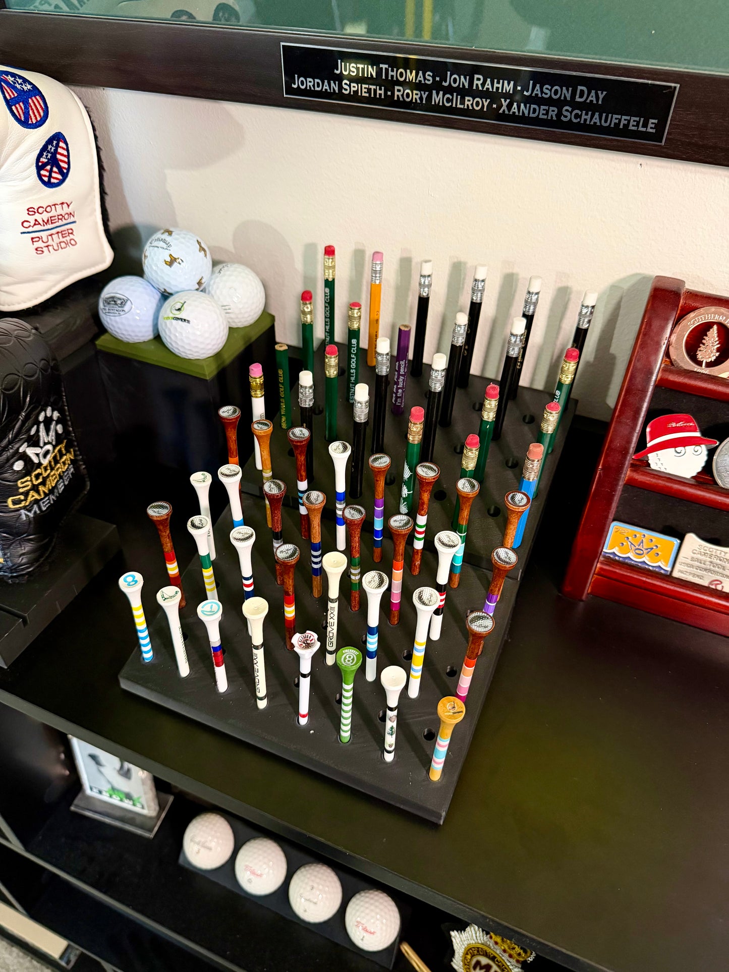 Golf Tee Display Stand | Desktop Golf Decor | Golf Office Desk Display | Golf Lover Gift | 3D Printed by KicksCovers