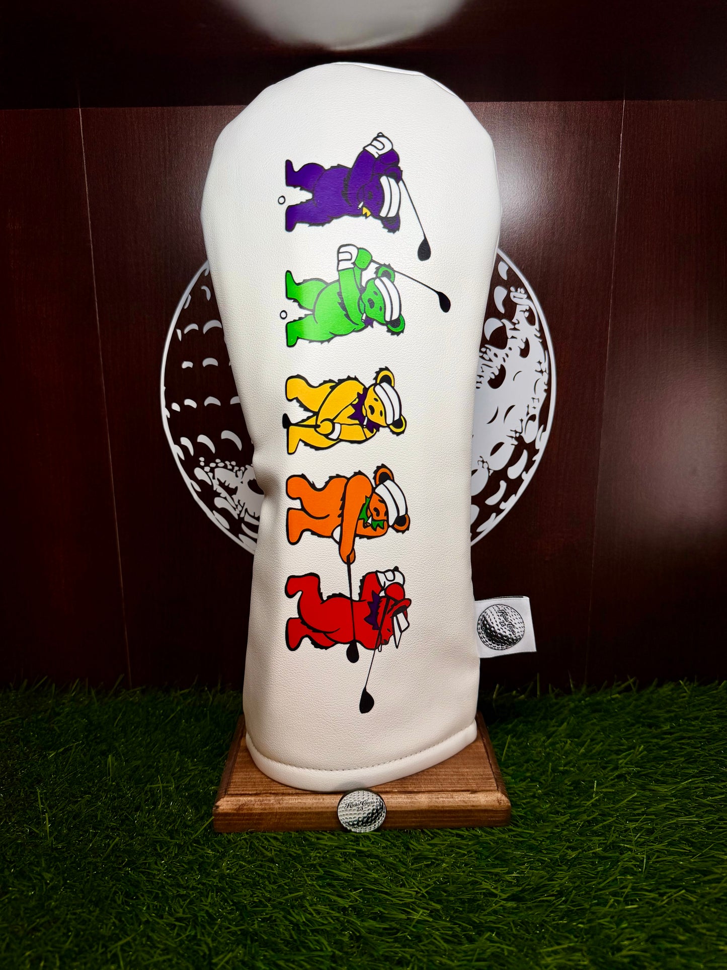 Golfing Bears Grateful Dead Inspired Driver Headcover | Premium Golf Club Cover