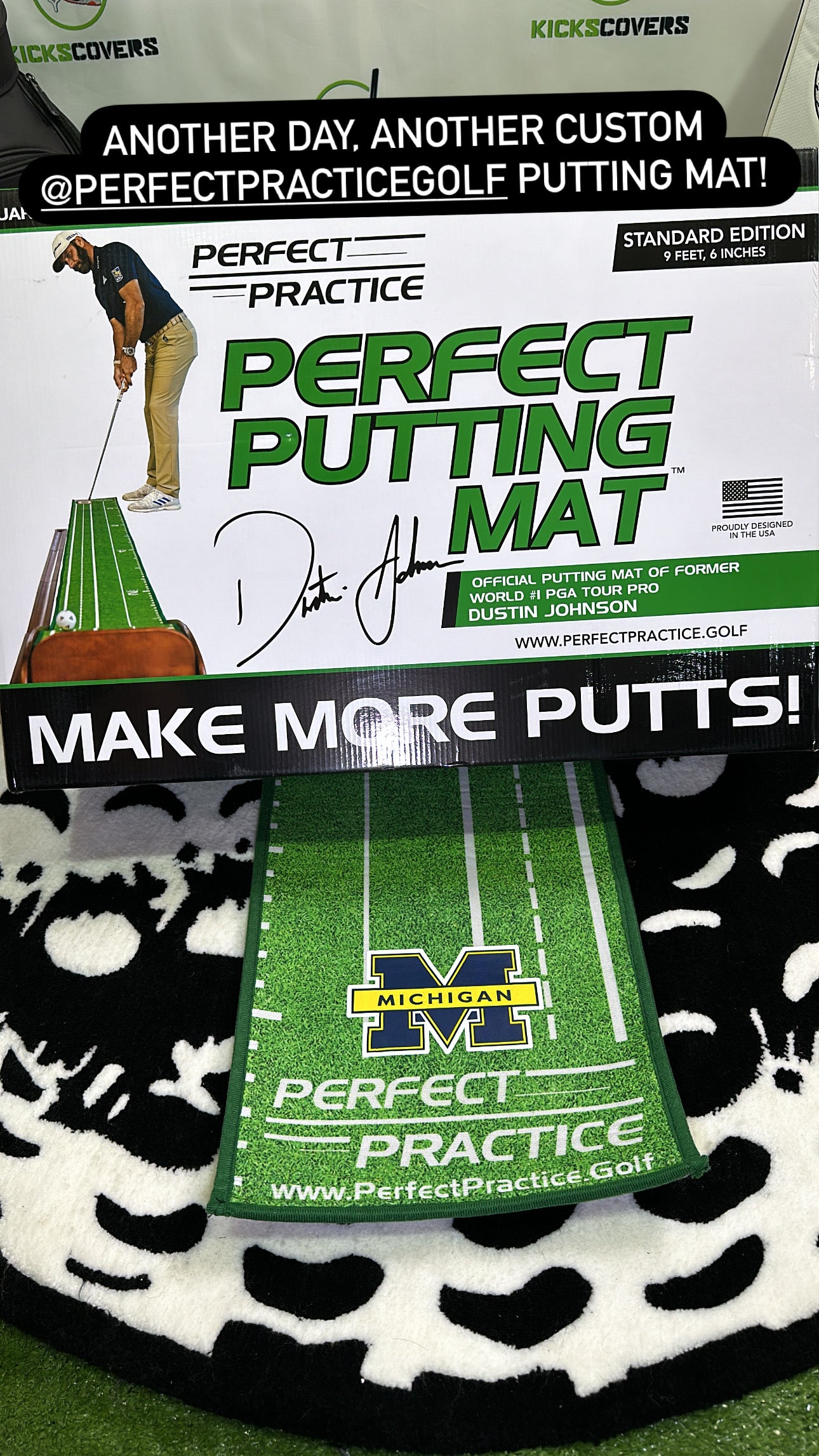 Custom Logo Perfect Practice Putting Mat – Personalized Indoor Golf Putting Green w/ Logo, Text or Image (All Sizes & Versions)