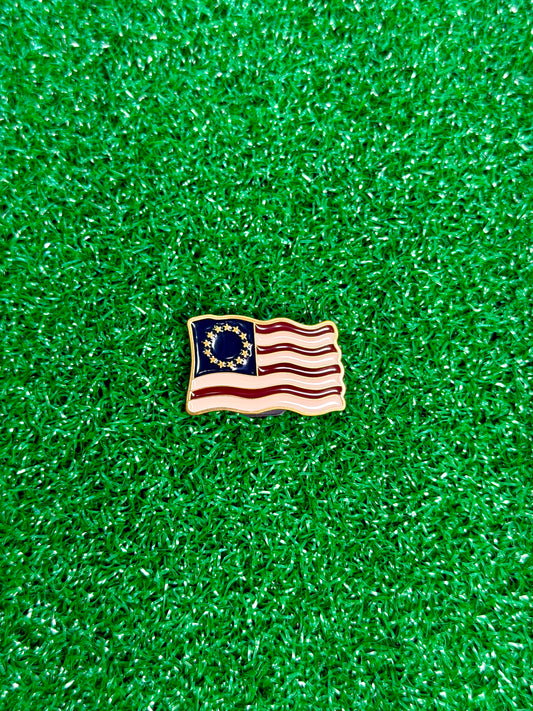 America 250 Betsy Ross Flag Ball Marker | Vintage Gold 1776 Patriotic Golf Marker