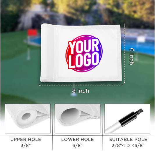 Custom Mini Golf Putting Green Size Tube Pin Flag: Personalized Logo, Image, or Text