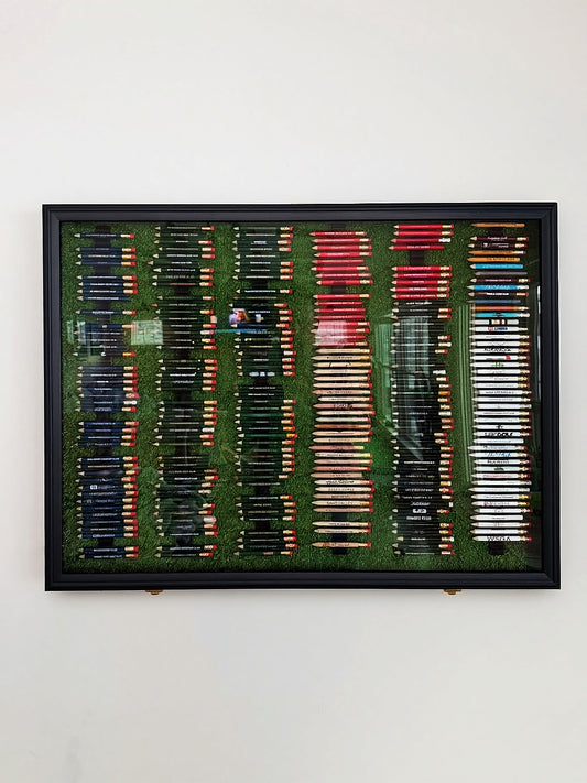 Golf Pencil Display Case – 288 Pencil Holder | 24x32 Wall Display | Black or Brown Wood Frame