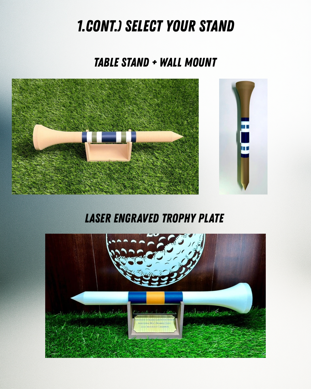 Mega Tee – 16 Inch Oversized Golf Tee Decor | Giant Golf Tee Trophy | Custom Golf Gift for Men | Golfer Desk Office Decor | Tournament Award