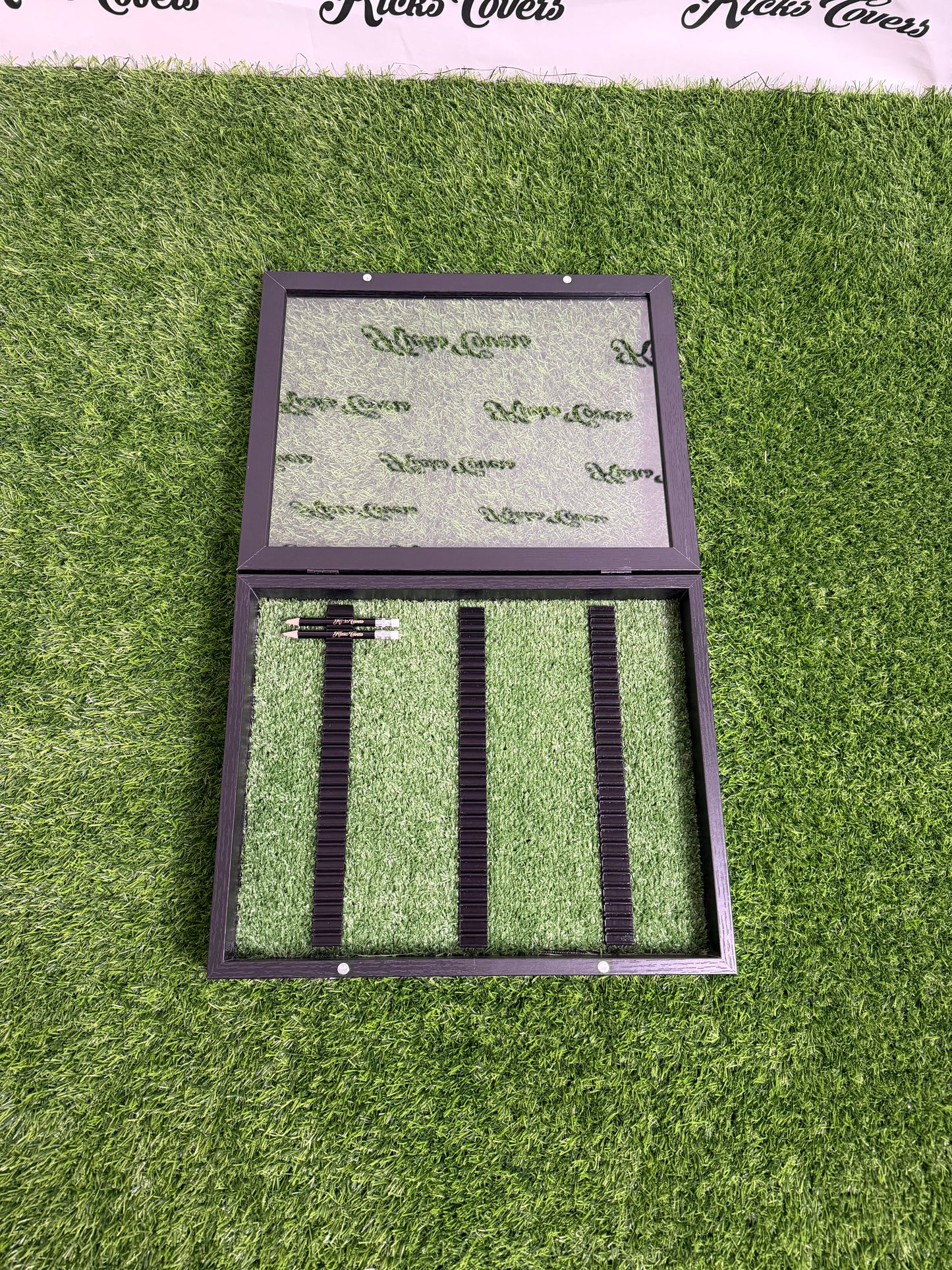 75 Golf Pencil Display Case – Wall Mount or Bookshelf Holder 16”x14”