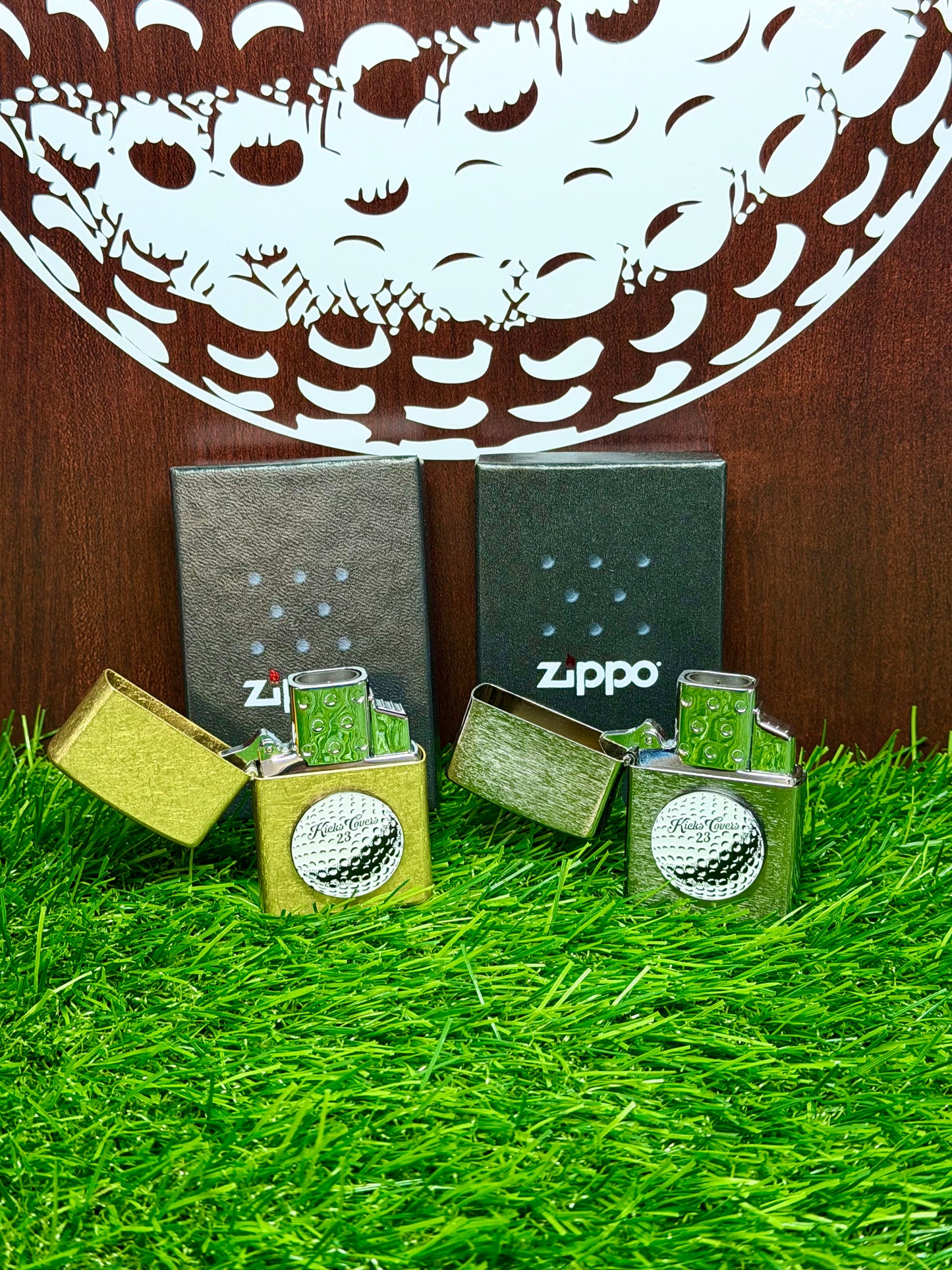 KicksCovers Logo Zippo® Torch Lighter | Genuine Zippo | Brass or Silver | Cigar Ready