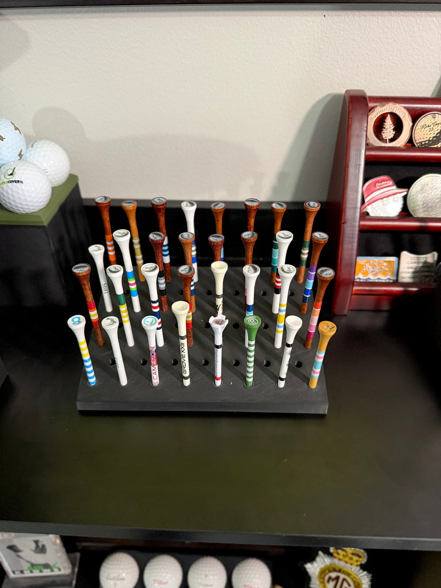 Golf Tee Display Stand | Desktop Golf Decor | Golf Office Desk Display | Golf Lover Gift | 3D Printed by KicksCovers