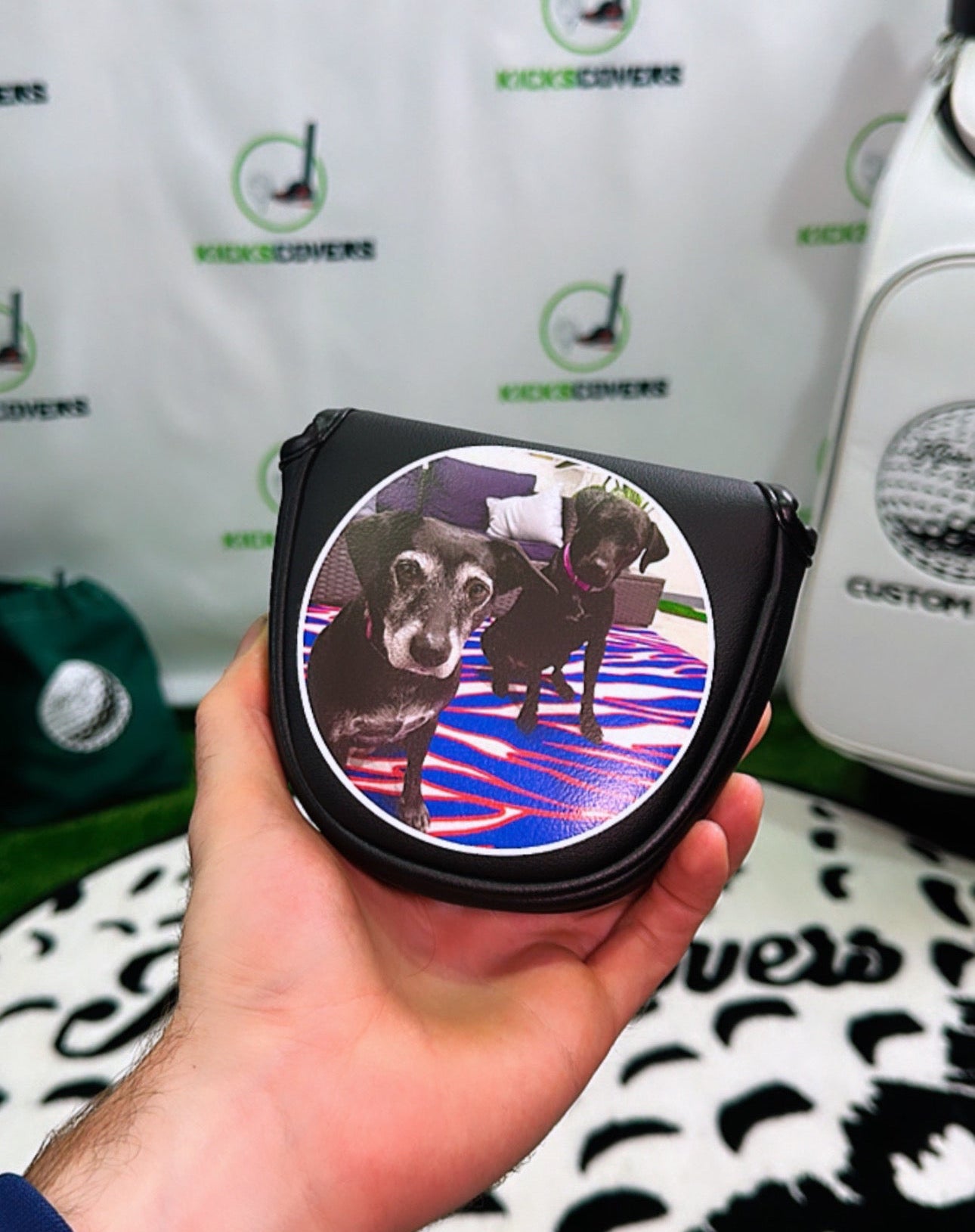 Custom Logo Image Golf Putter Mallet Covers:  Custom Image, Text, Quote, Logo Golf Gift with your logo By KicksCovers