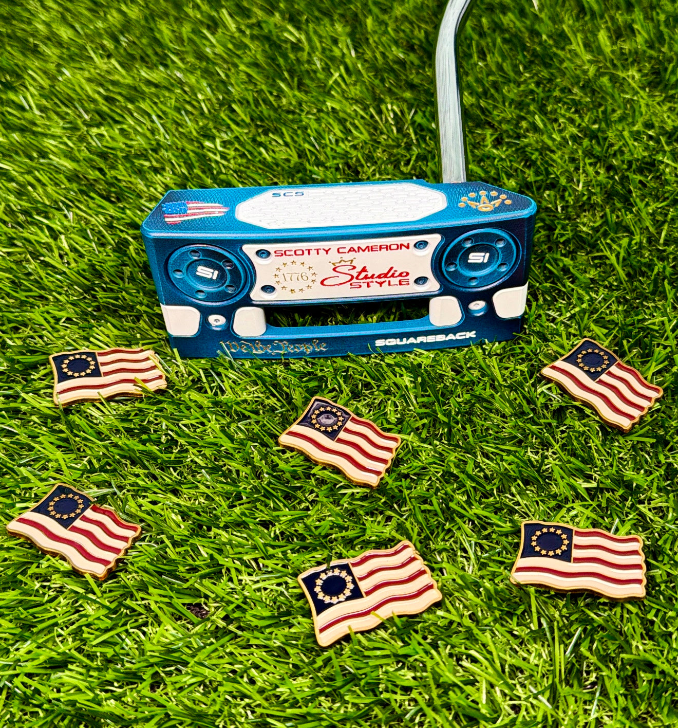 America 250 Betsy Ross Flag Ball Marker | Vintage Gold 1776 Patriotic Golf Marker + Putter Raffle Entry