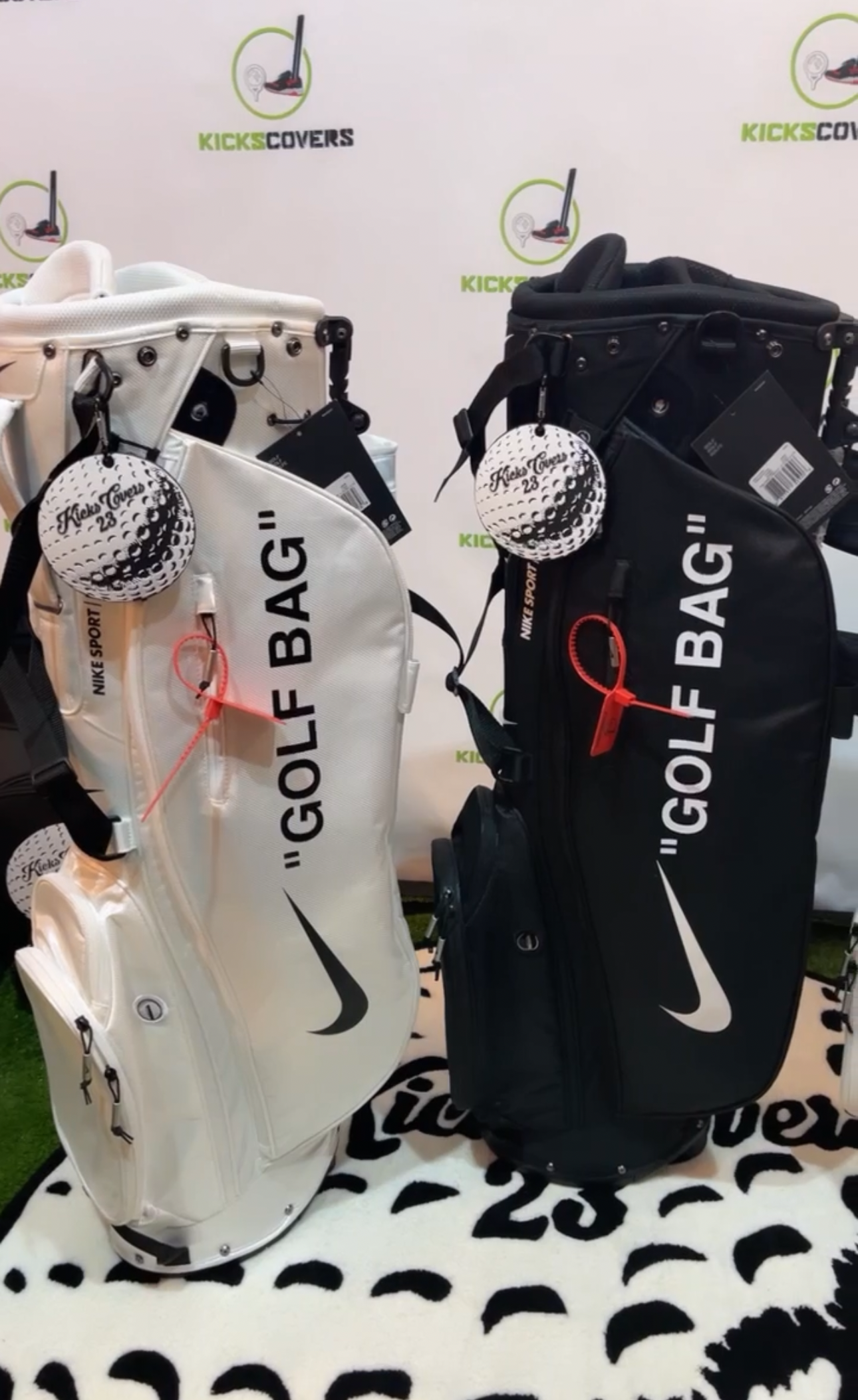 Nike Sport Lite Golf Bag – Off-White Inspired “GOLF BAG” Design w/ Zip Tie – Premium Stand Bag Lightweight Carry Golf Bag