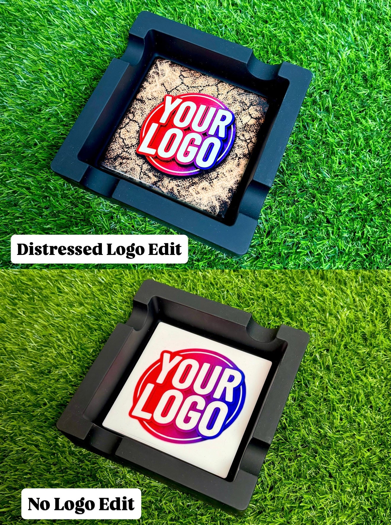 Customizable Premium Cigar Ashtray – Upload Your Design, Logo or Photo | 6” Silicone & Ceramic