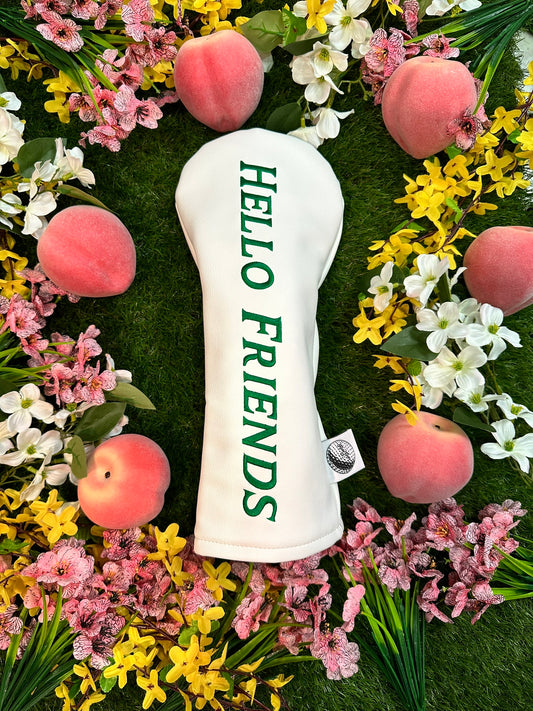 Masters Tournament themed “Hello Friends” Embroidered Golf Driver Headcover Head Covers By KicksCovers